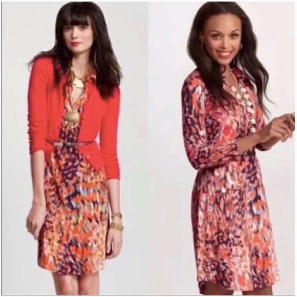Cabi Abstract Watercolor Jersey Shift Dress, Style 374